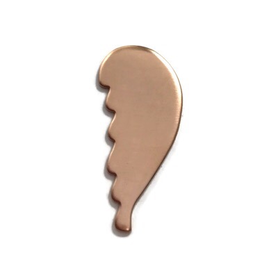Copper Stamping Blanks W-Single Sided Protective Coating (Pack of 5) Material Size: 3.625 inch, Women's