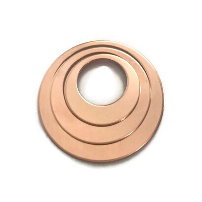 Rose Gold Fill Off Center Washer 20g 1 inch x 3/4 inch