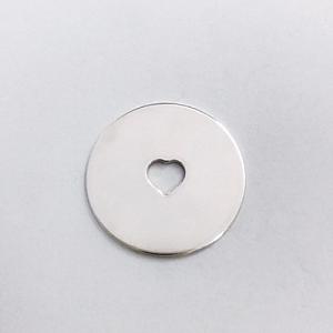 Sterling Silver Small Heart Center Washer 18g 1.25 inch x 1/4 inch-heart
center
washer
circle
round 
disc
Sterling silver
Blank 
Tag
Hand stamping
Supplies
Jewelry maker
Jewelry designer
hearts