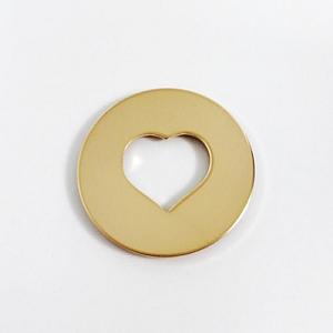 Gold Fill Heart Center Washer 18g 1 inch x 1/2 inch heart-